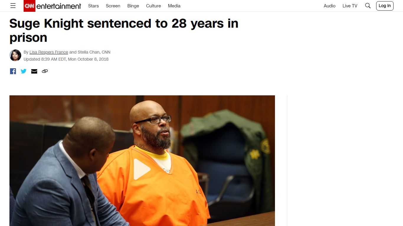 Suge Knight sentenced to 28 years in prison - CNN